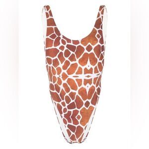 Free People X Reina Olga Giraffe-Print High Cut Swimsuit Size Medium